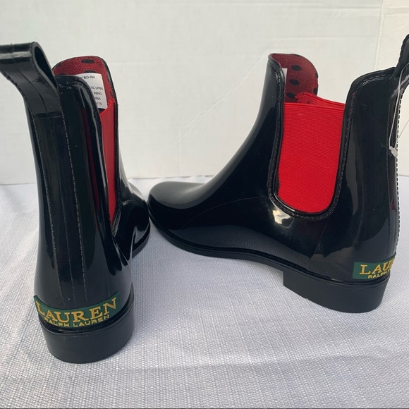 Lauren Ralph Lauren | Black/Bright Tally Rain Boots Size 7. - Picture 2 of 12